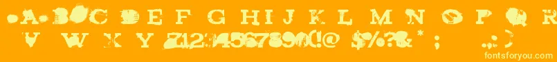 BrandNewBurn Font – Yellow Fonts on Orange Background