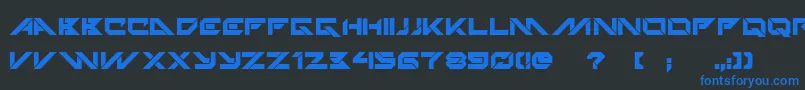 フォントTechnoHideoBold – 黒い背景に青い文字