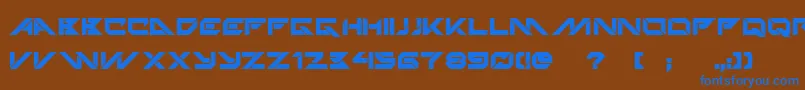 フォントTechnoHideoBold – 茶色の背景に青い文字