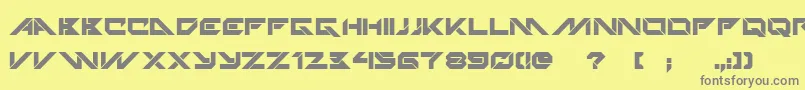 TechnoHideoBold-Schriftart – Graue Schriften auf gelbem Hintergrund