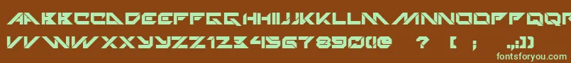 TechnoHideoBold Font – Green Fonts on Brown Background