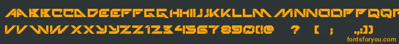 フォントTechnoHideoBold – 黒い背景にオレンジの文字