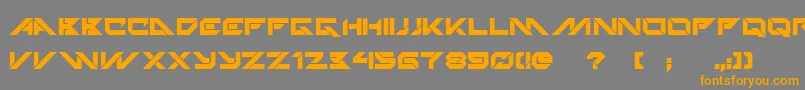 TechnoHideoBold-Schriftart – Orangefarbene Schriften auf grauem Hintergrund