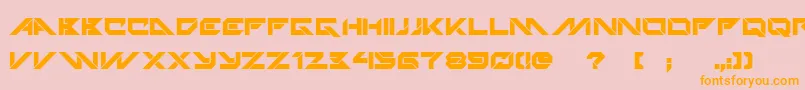 TechnoHideoBold-fontti – oranssit fontit vaaleanpunaisella taustalla