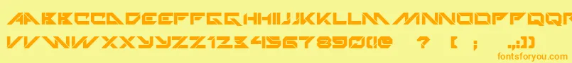 Шрифт TechnoHideoBold – оранжевые шрифты на жёлтом фоне