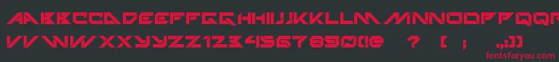 フォントTechnoHideoBold – 黒い背景に赤い文字