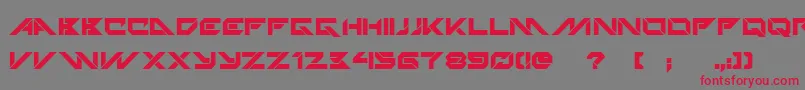フォントTechnoHideoBold – 赤い文字の灰色の背景