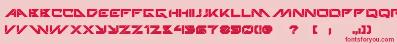 フォントTechnoHideoBold – ピンクの背景に赤い文字