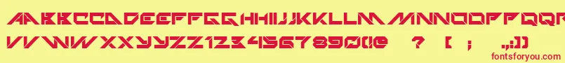 TechnoHideoBold Font – Red Fonts on Yellow Background