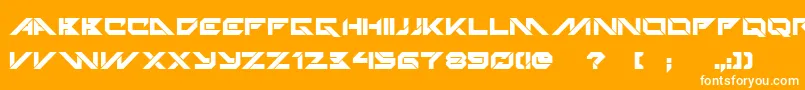 フォントTechnoHideoBold – オレンジの背景に白い文字