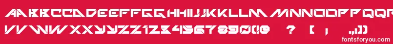 TechnoHideoBold-Schriftart – Weiße Schriften auf rotem Hintergrund