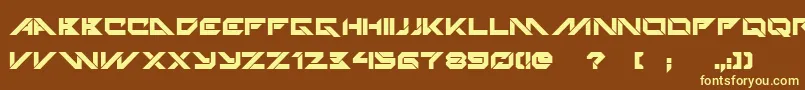 TechnoHideoBold Font – Yellow Fonts on Brown Background