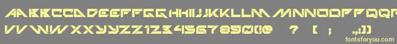 TechnoHideoBold-Schriftart – Gelbe Schriften auf grauem Hintergrund