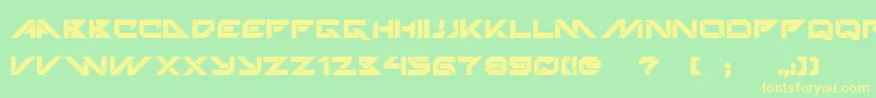フォントTechnoHideoBold – 黄色の文字が緑の背景にあります