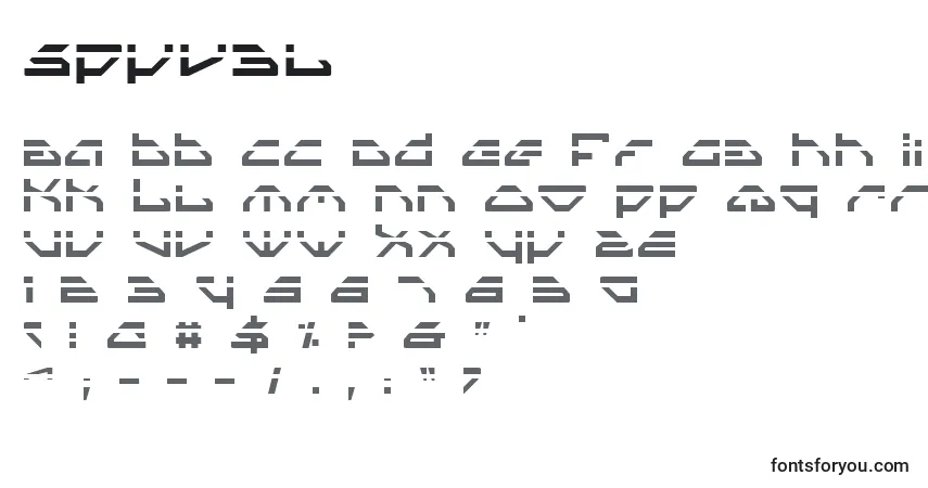 A fonte Spyv3l – alfabeto, números, caracteres especiais