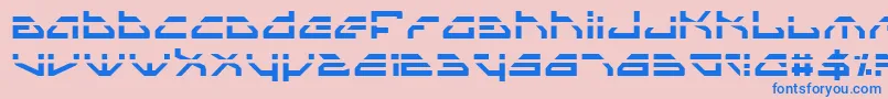 フォントSpyv3l – ピンクの背景に青い文字