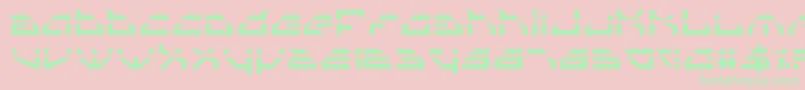 フォントSpyv3l – ピンクの背景に緑の文字