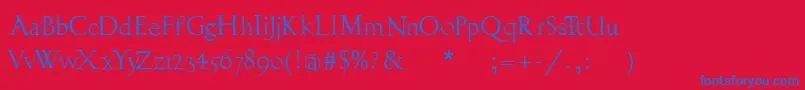 フォントBurklein – 赤い背景に青い文字