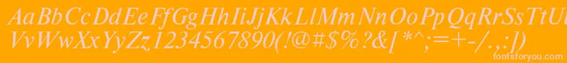 TimesetItalic Font – Pink Fonts on Orange Background