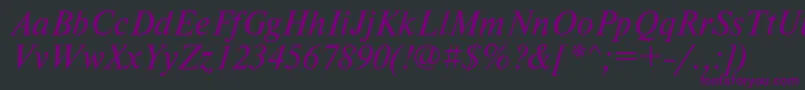 Czcionka TimesetItalic – fioletowe czcionki na czarnym tle