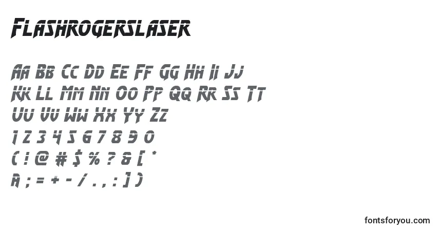 Flashrogerslaser-fontti – aakkoset, numerot, erikoismerkit