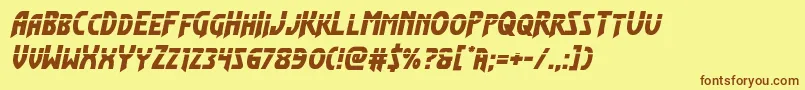 Czcionka Flashrogerslaser – brązowe czcionki na żółtym tle