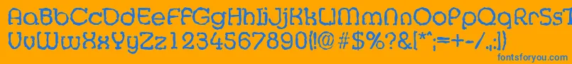 MexicorandomRegular Font – Blue Fonts on Orange Background