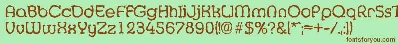 MexicorandomRegular Font – Brown Fonts on Green Background