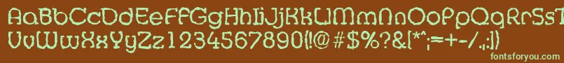 MexicorandomRegular Font – Green Fonts on Brown Background