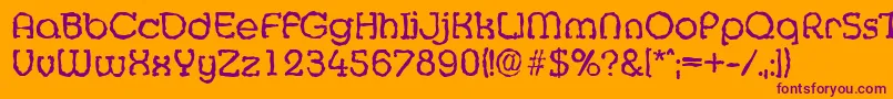 MexicorandomRegular-Schriftart – Violette Schriften auf orangefarbenem Hintergrund