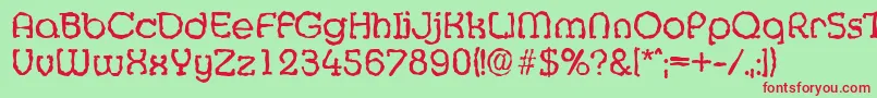 MexicorandomRegular Font – Red Fonts on Green Background