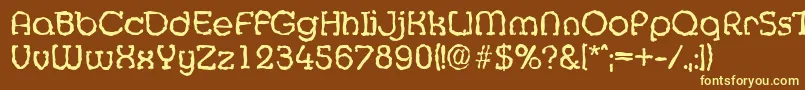 MexicorandomRegular Font – Yellow Fonts on Brown Background