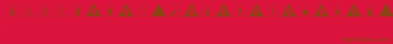 Fonte Bullets3Regular – fontes marrons em um fundo vermelho