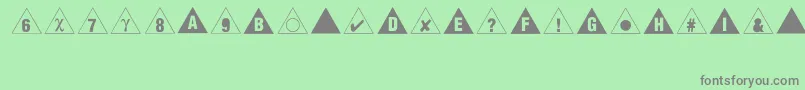 Bullets3Regular Font – Gray Fonts on Green Background
