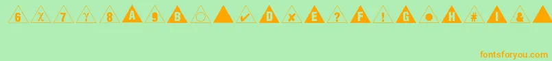 Bullets3Regular Font – Orange Fonts on Green Background