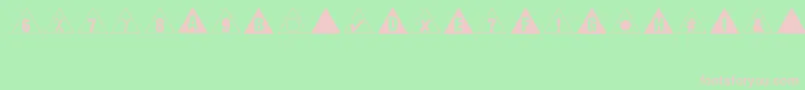 フォントBullets3Regular – 緑の背景にピンクのフォント