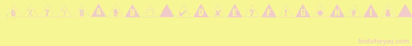 Bullets3Regular-fontti – vaaleanpunaiset fontit keltaisella taustalla