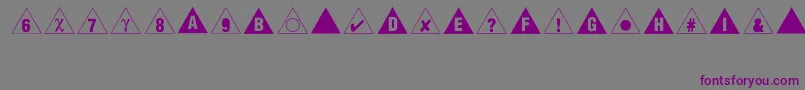 フォントBullets3Regular – 紫色のフォント、灰色の背景
