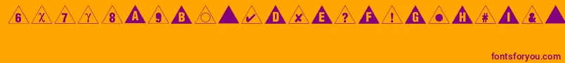 Bullets3Regular-fontti – violetit fontit oranssilla taustalla