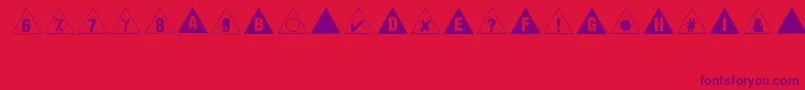 Bullets3Regular Font – Purple Fonts on Red Background