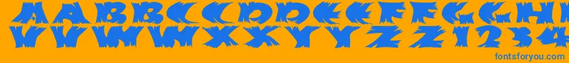 Hurrikanish Font – Blue Fonts on Orange Background