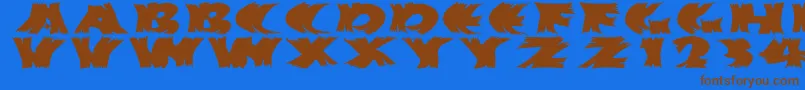 Hurrikanish Font – Brown Fonts on Blue Background