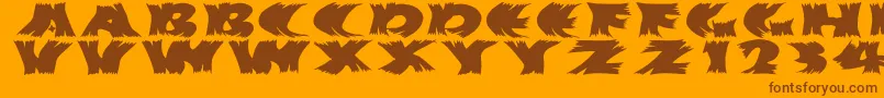 Hurrikanish Font – Brown Fonts on Orange Background