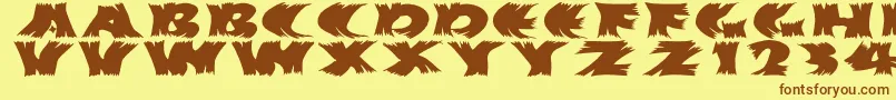 Hurrikanish Font – Brown Fonts on Yellow Background