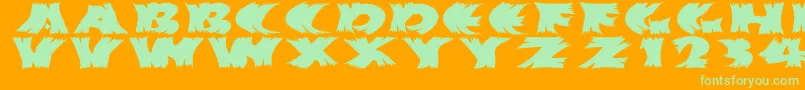 Hurrikanish Font – Green Fonts on Orange Background