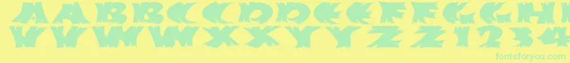 Hurrikanish Font – Green Fonts on Yellow Background