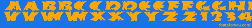 Hurrikanish Font – Orange Fonts on Blue Background