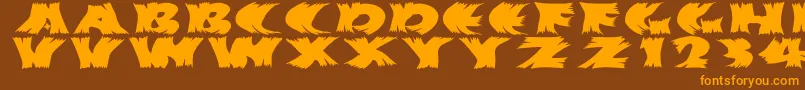 Hurrikanish Font – Orange Fonts on Brown Background
