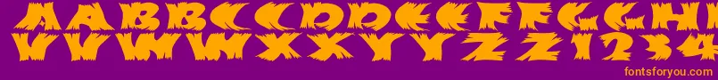 Hurrikanish Font – Orange Fonts on Purple Background
