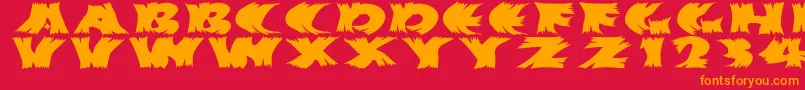 Hurrikanish Font – Orange Fonts on Red Background